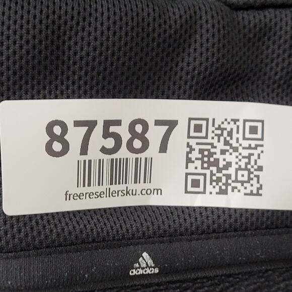 Adidas 1/4-Zip Track Jacket 2XL/3XL 26x33 Black Sleeve-Stripes - Picture 6 of 16